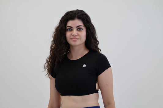 Black Halter Crop Top