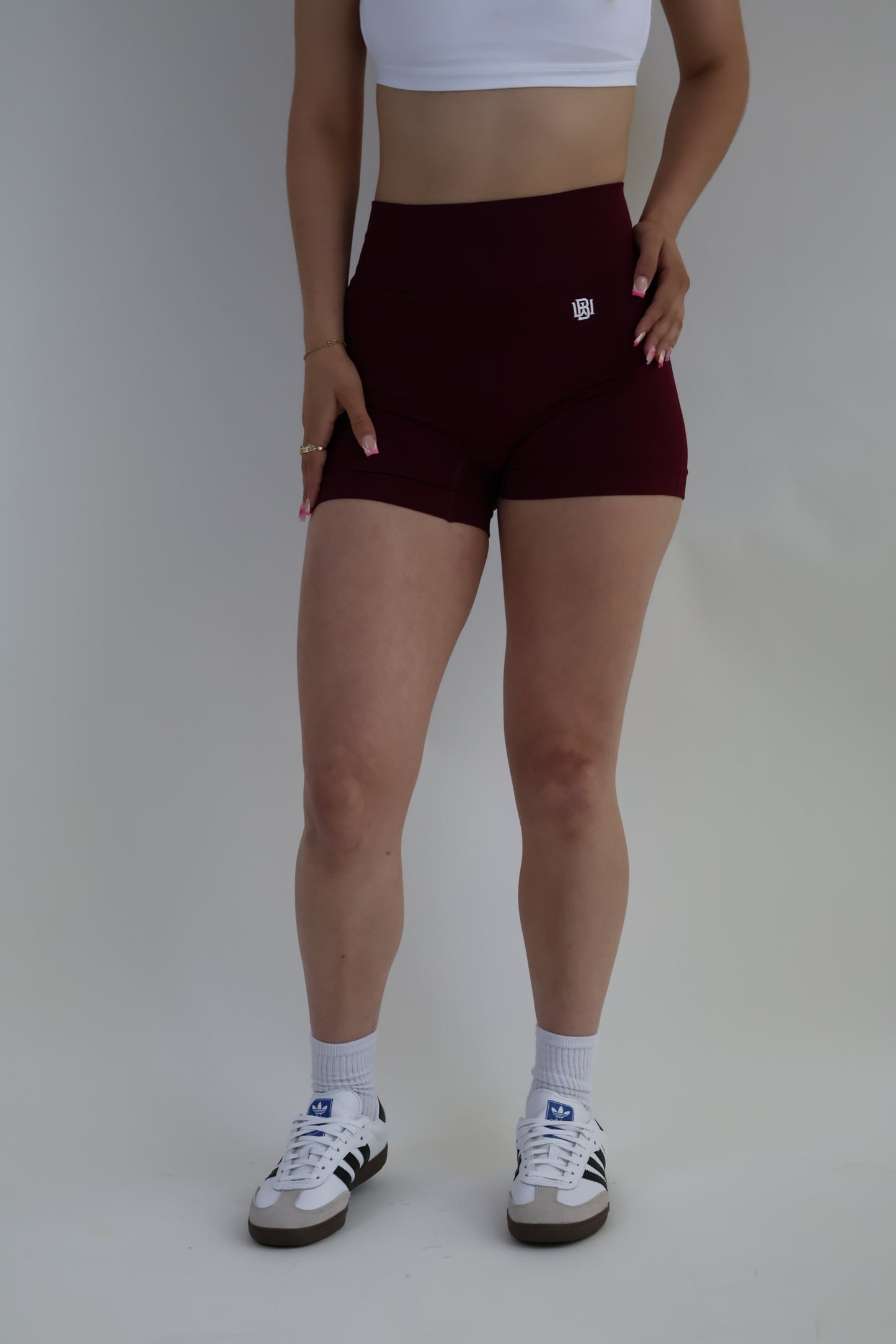Burgundy Biker Shorts