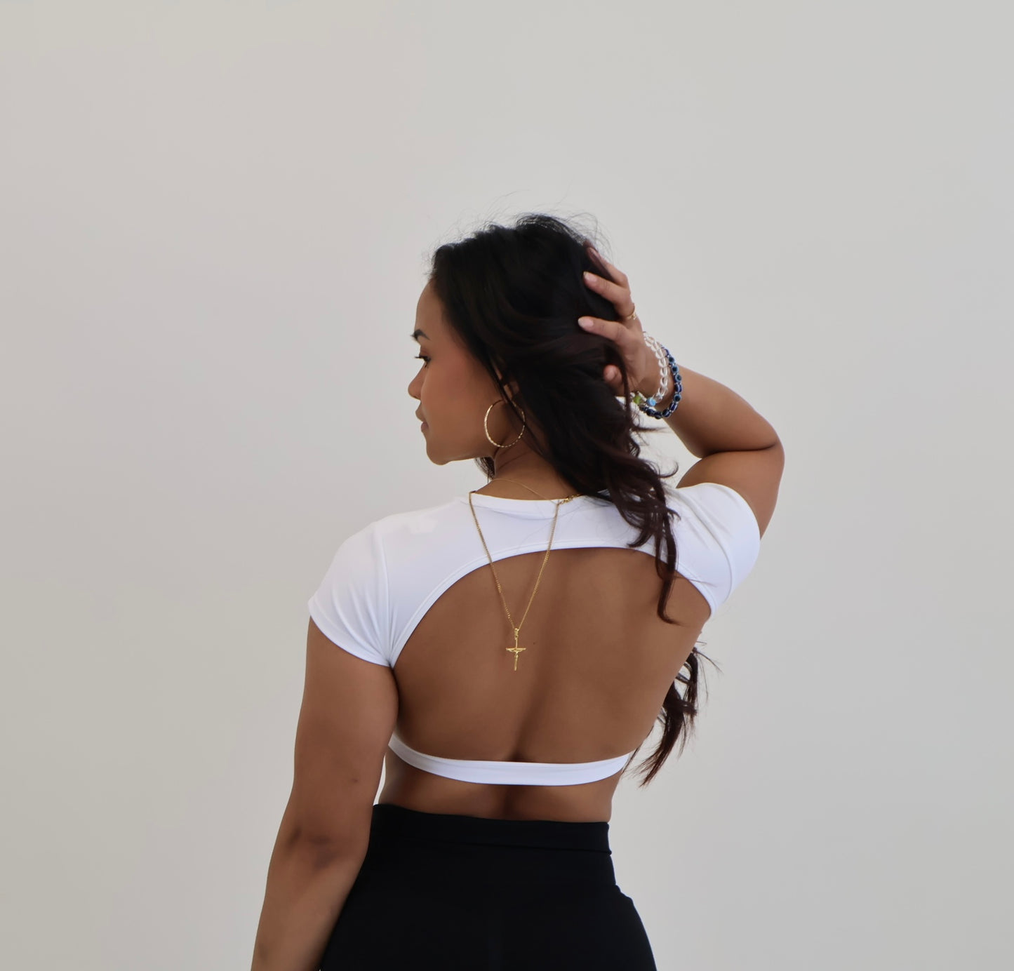 White Halter Crop Top