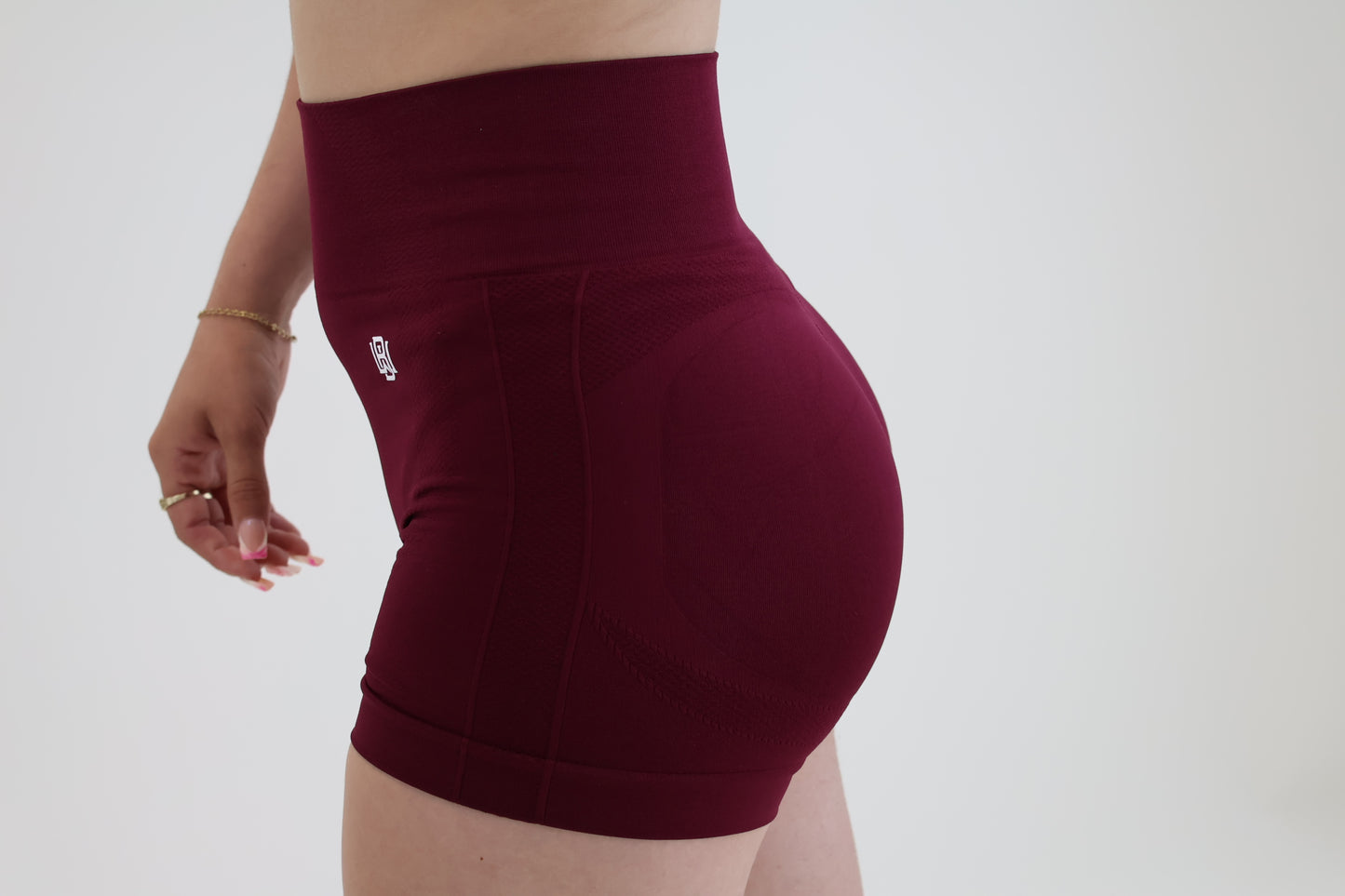 Burgundy Biker Shorts