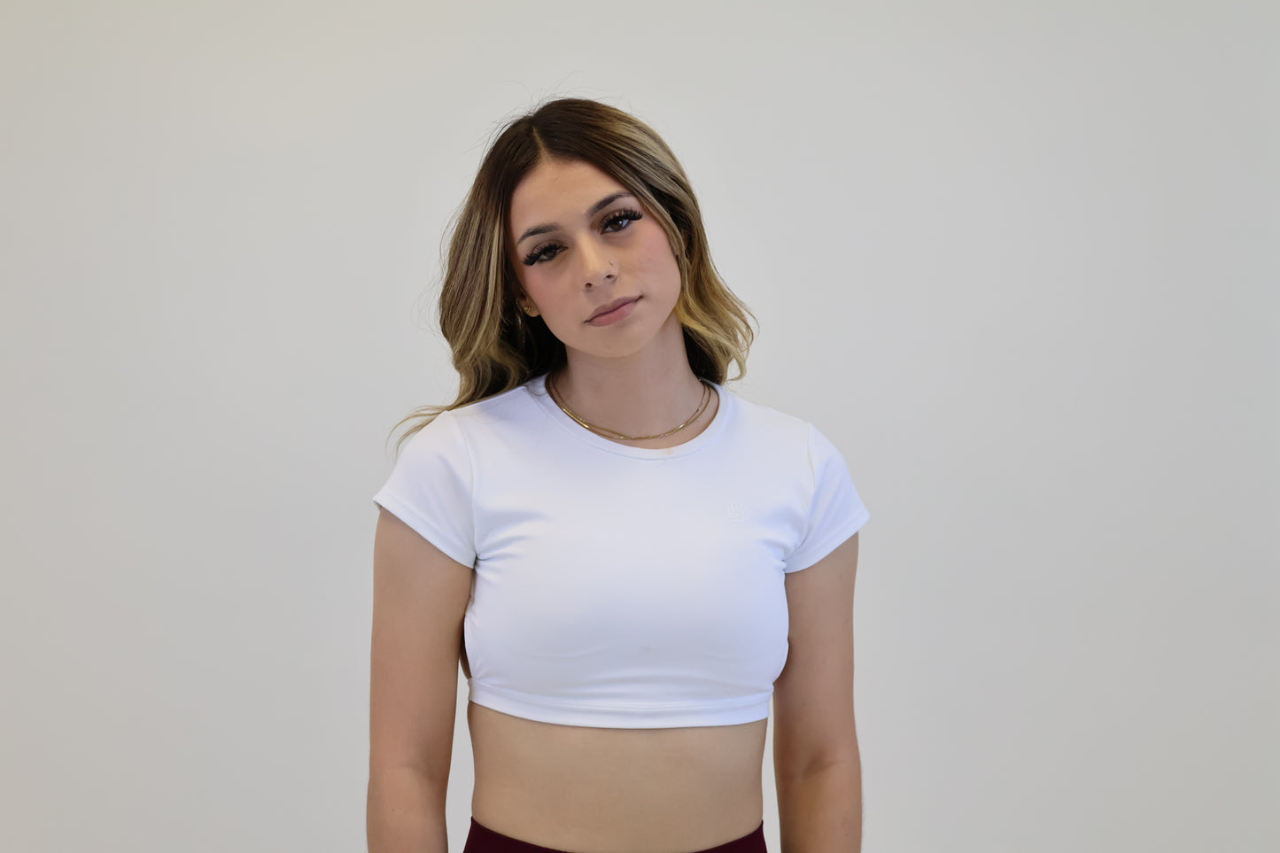 White Halter Crop Top