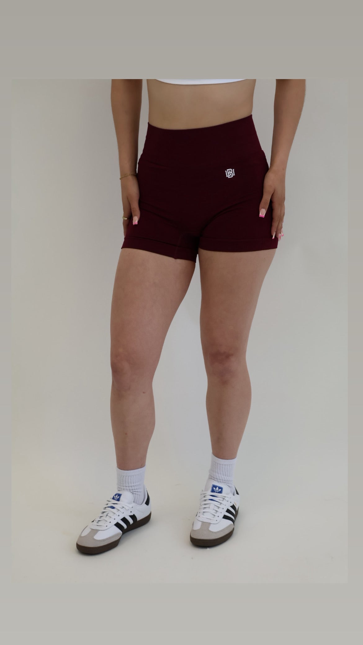 Burgundy Biker Shorts