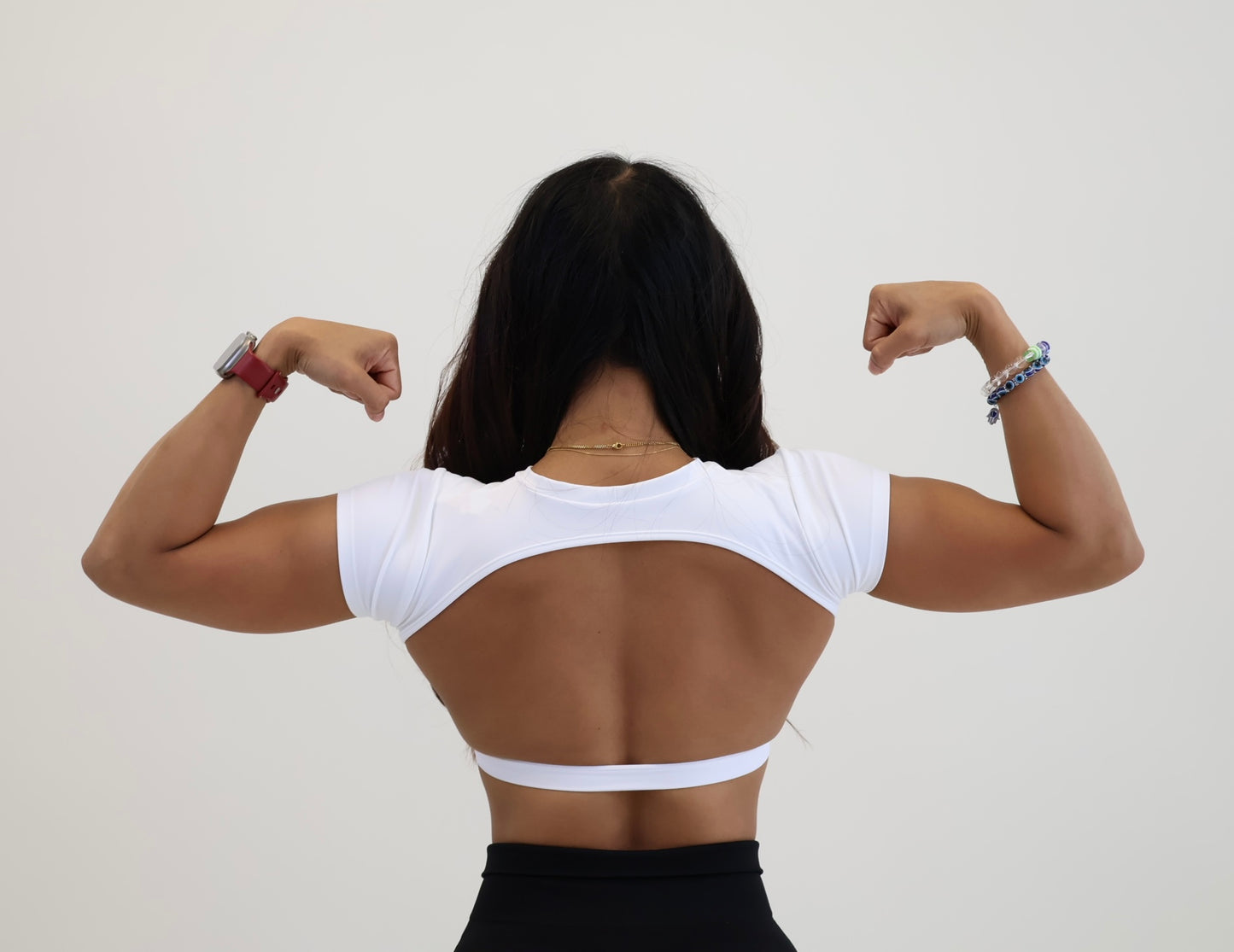 White Halter Crop Top