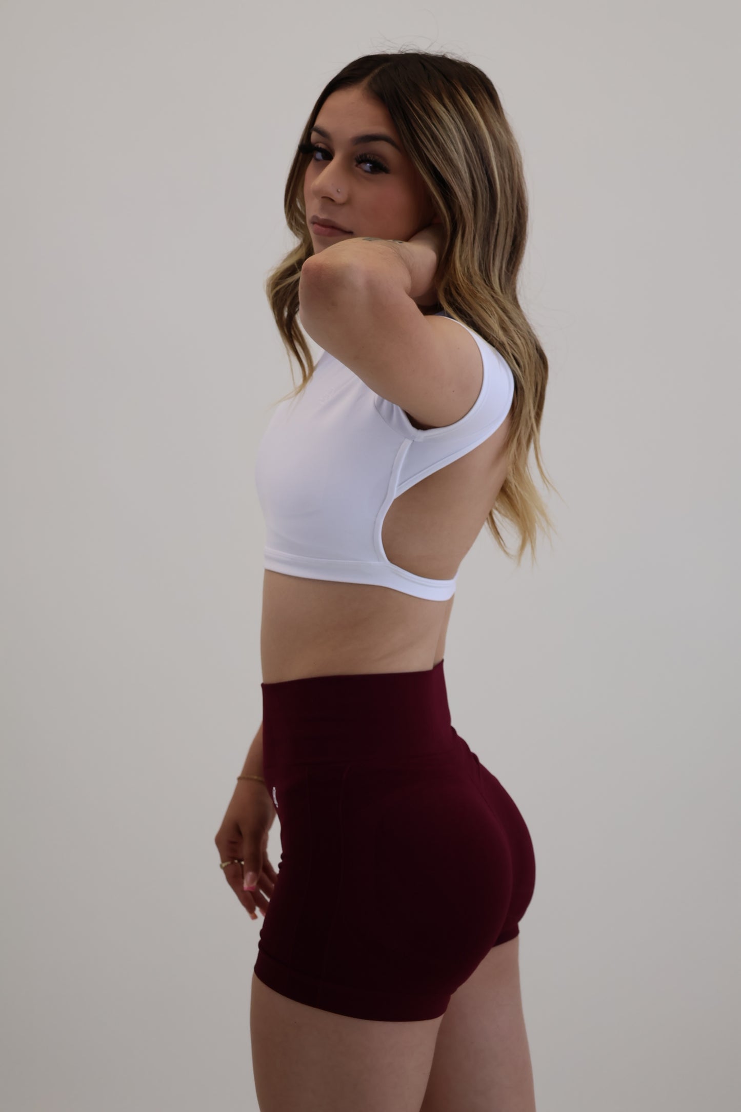 Burgundy Biker Shorts