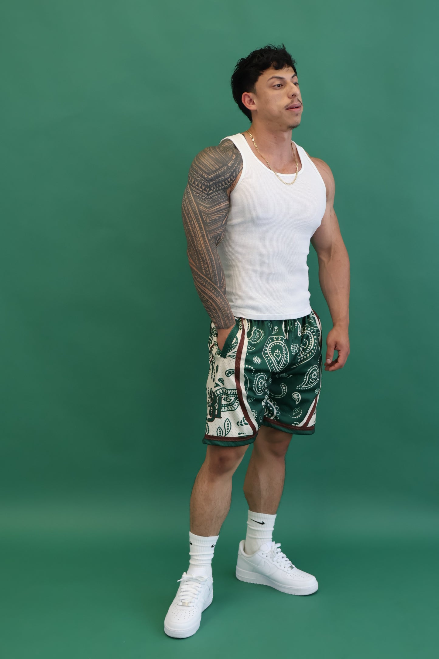 Dark Forest Paisley shorts