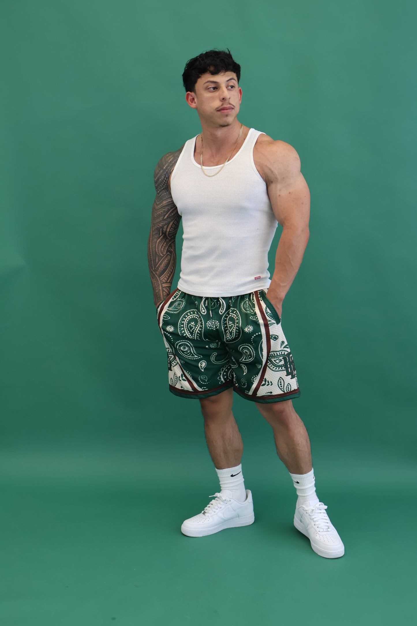 Dark Forest Paisley shorts