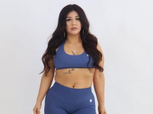 Twilight Blue Halter Neck Sports Bra