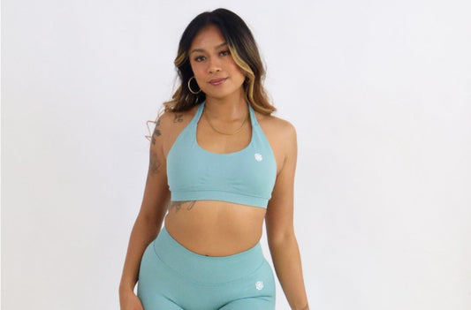 Mint Halter Neck Sports Bra